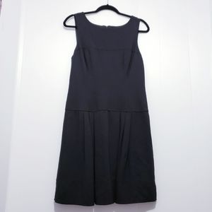 WHBM Black Short Sleeves Fit and Flare Dress 10
